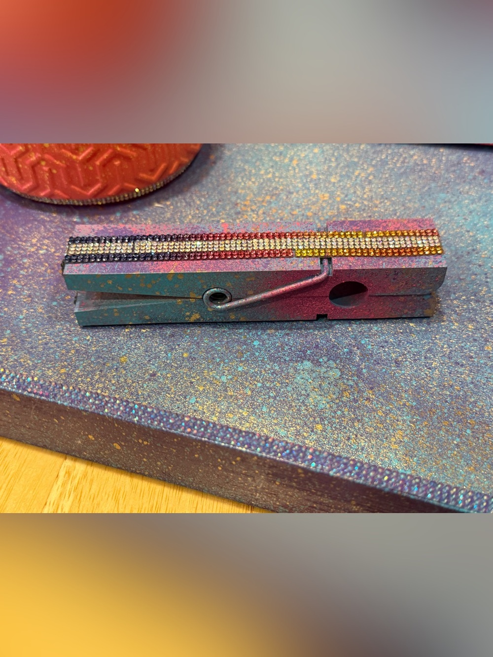 Sparkling Multicolor Rhinestone oversized clothes pin rhinestone! FREE GIFT!